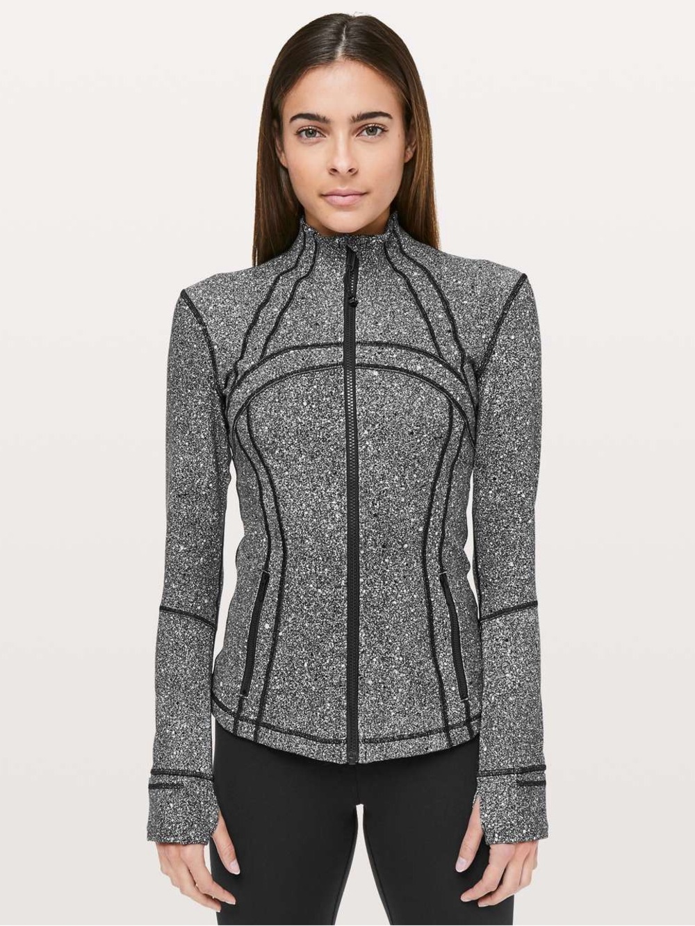 Lululemon Define Jacket in Luminesce Splatter Black and White Full Zip Jacket